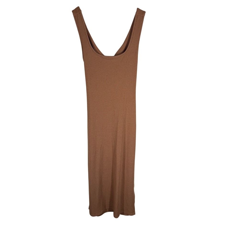 Dress Forum Terracotta Ribbed Twist Back Cutout Midi Dress FD10913 Mens Size L